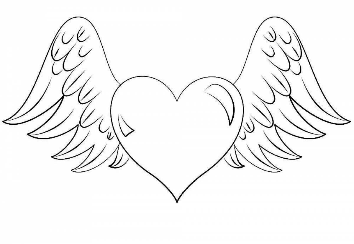 Glowing heart coloring page