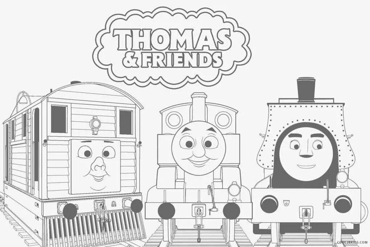 Charles the little engine coloring page