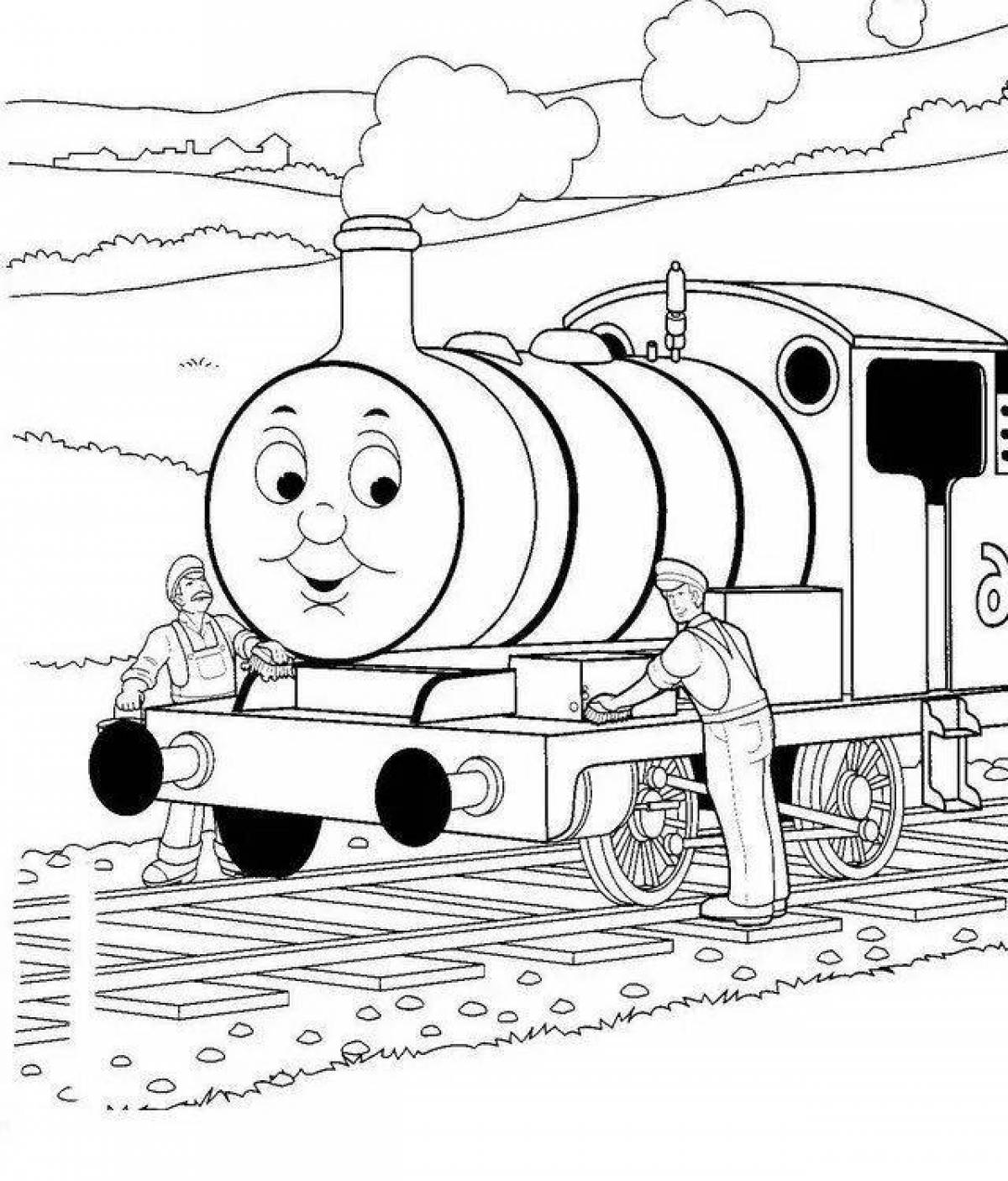 Charles the engine coloring page