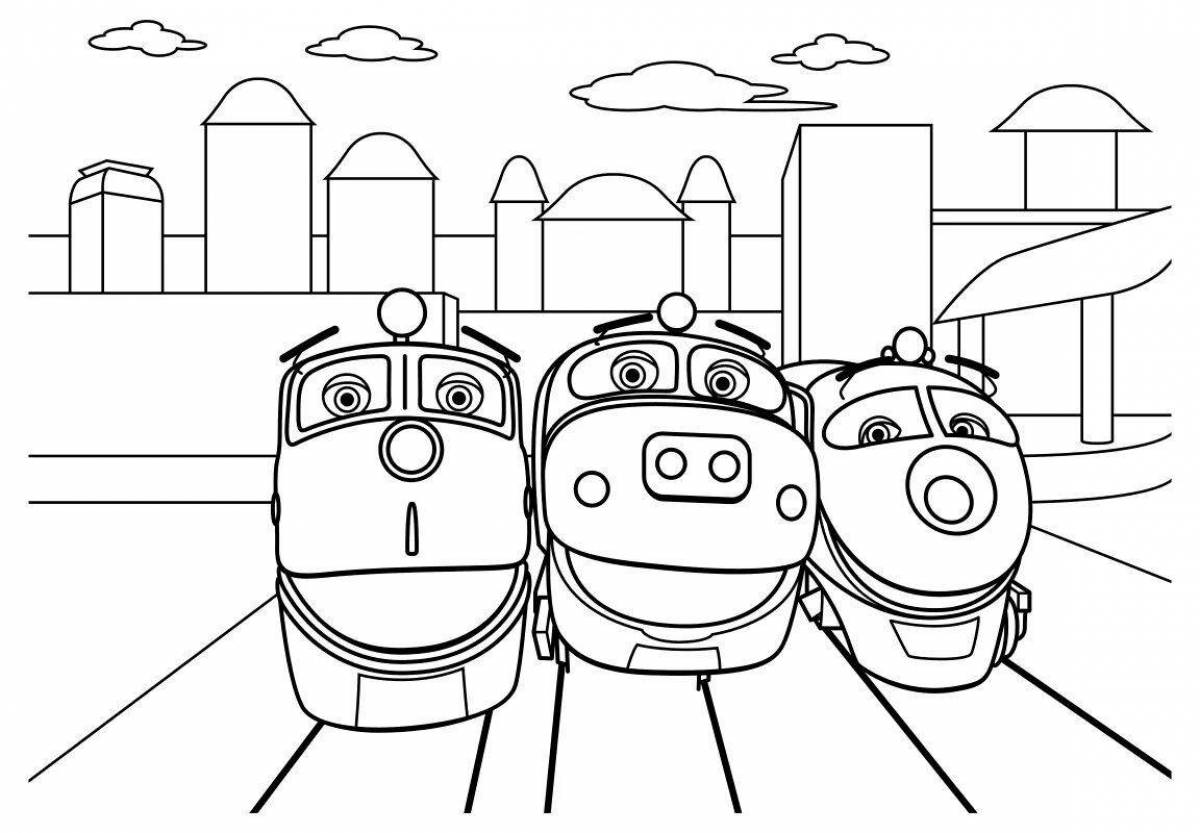 Cute charles engine coloring book