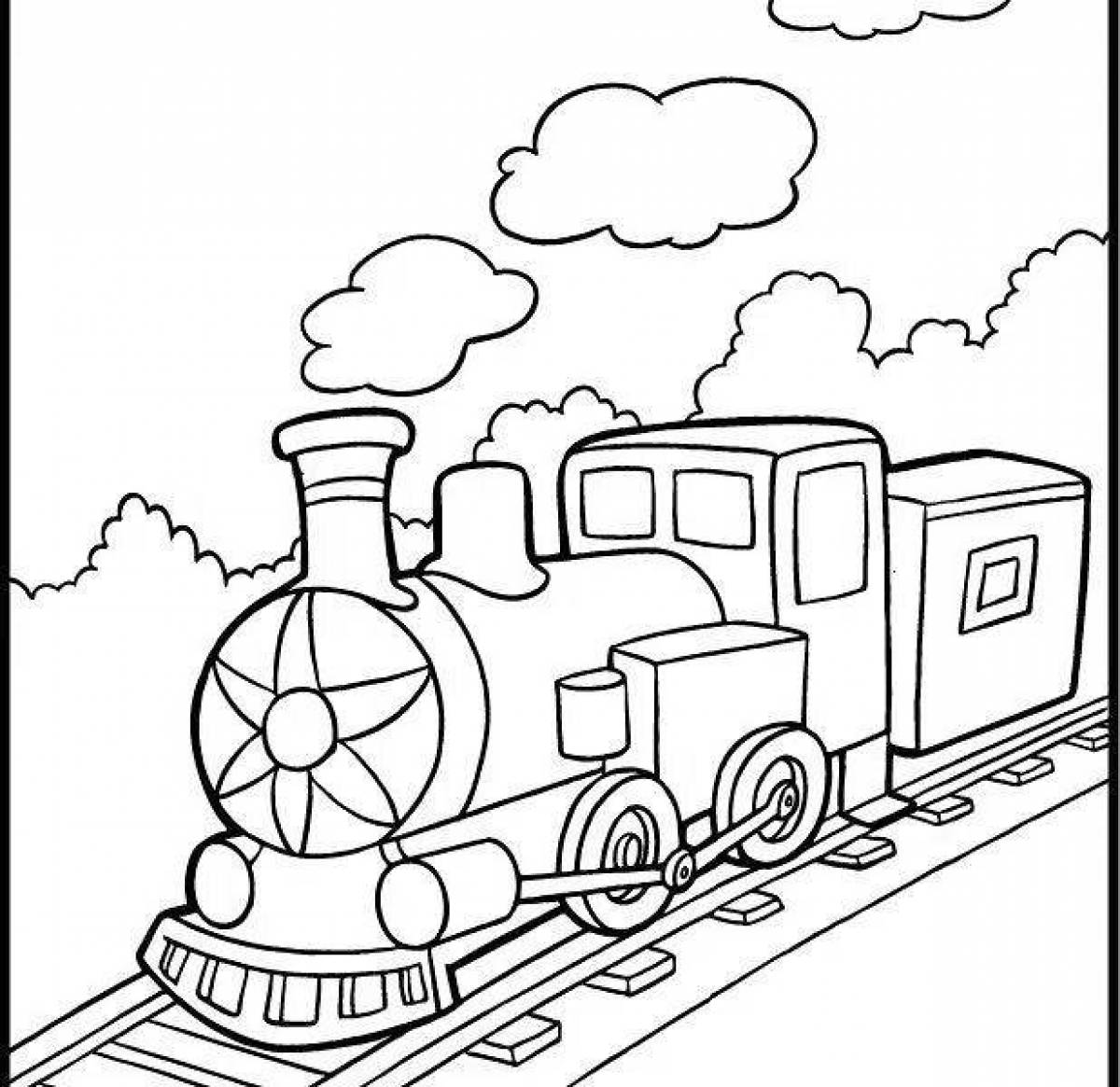 Charles the adorable engine coloring page