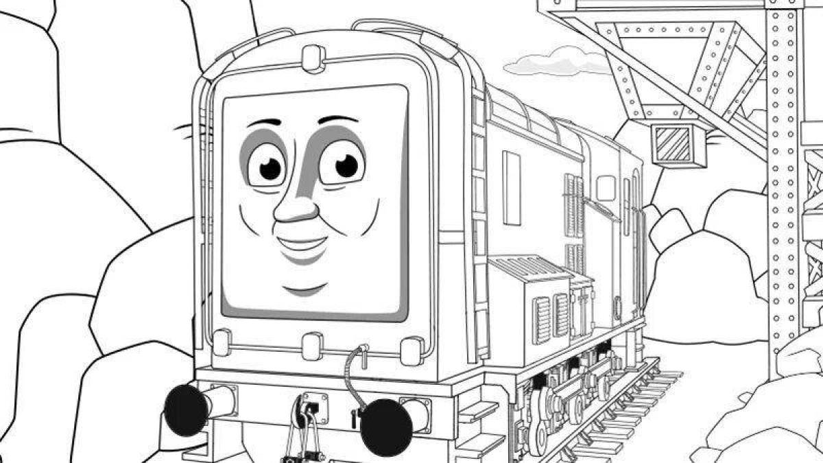 Colouring jolly little engine charles