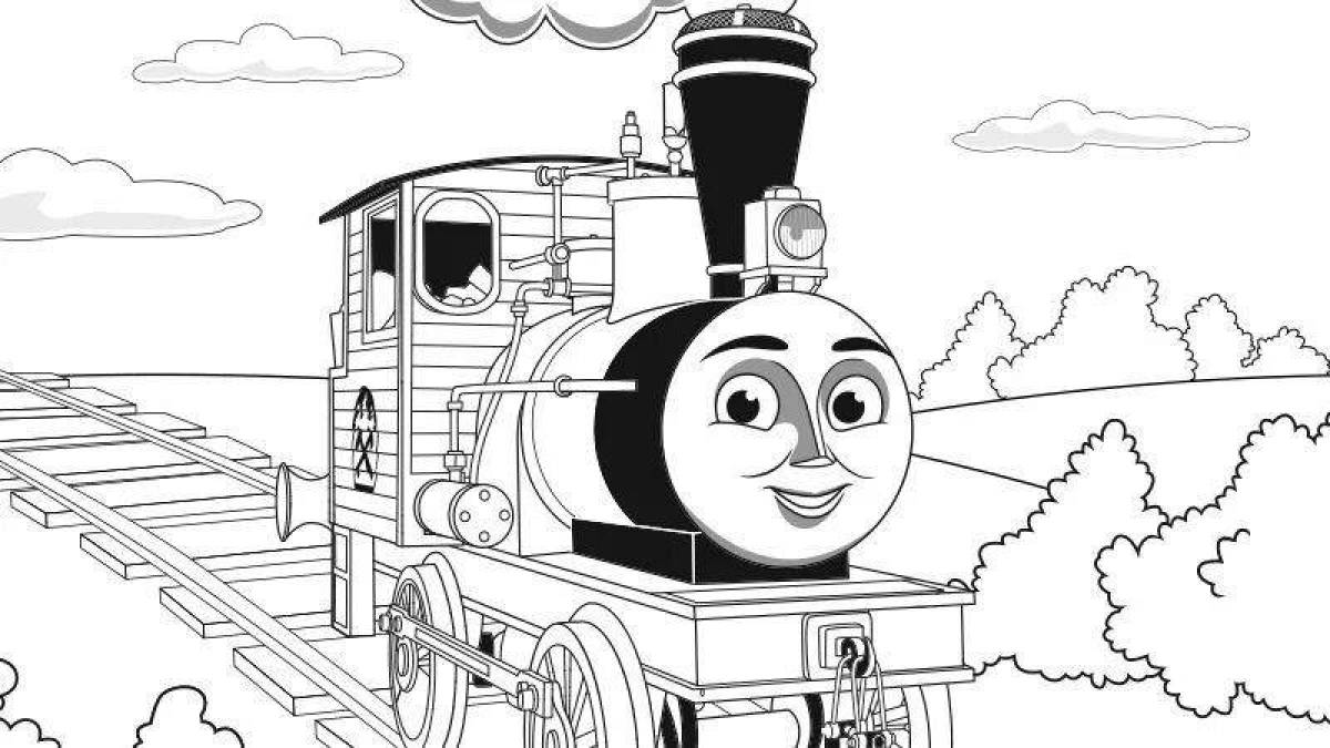 Charles the Funny Engine Coloring Pages