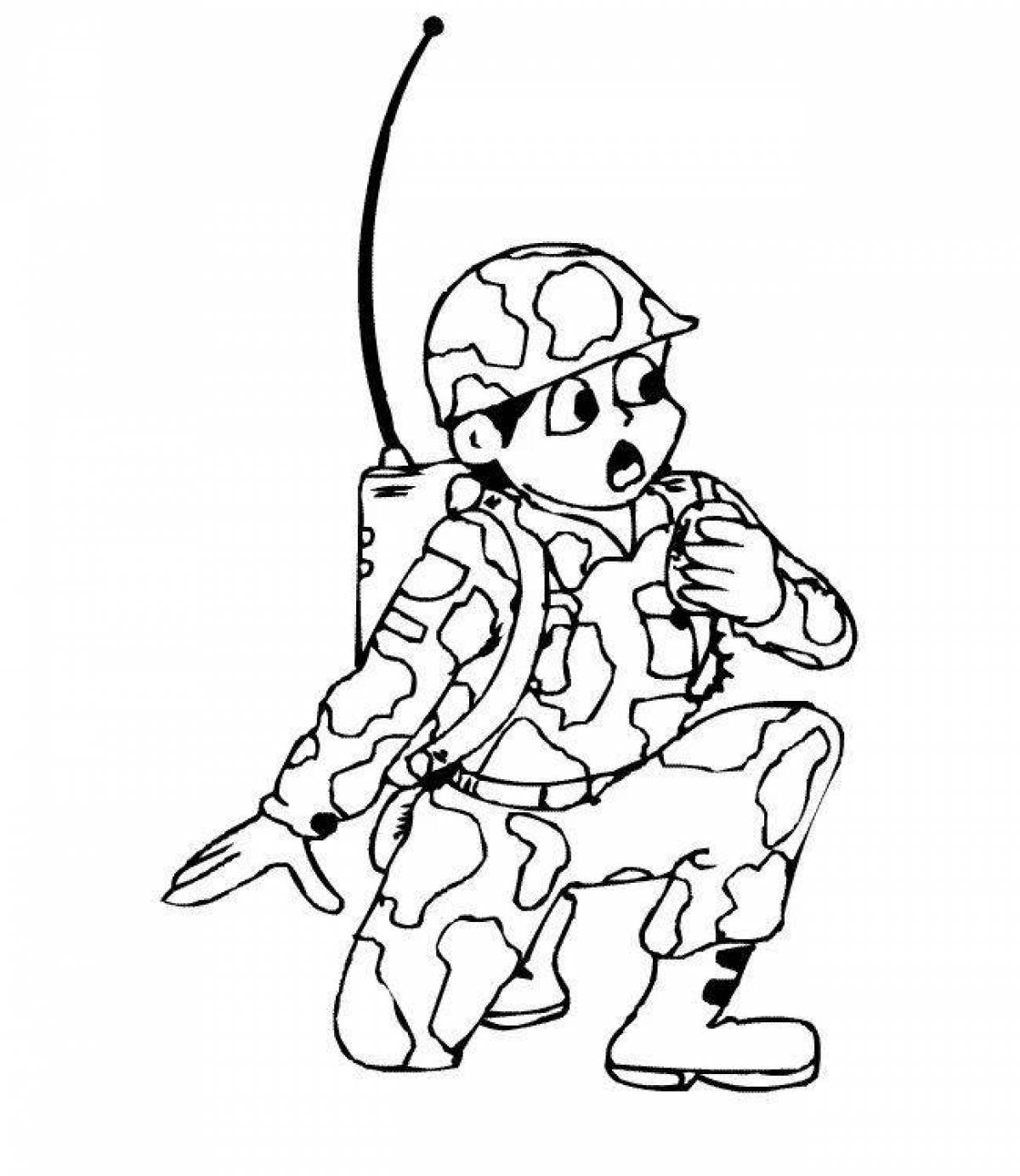 Heroic soldier coloring page