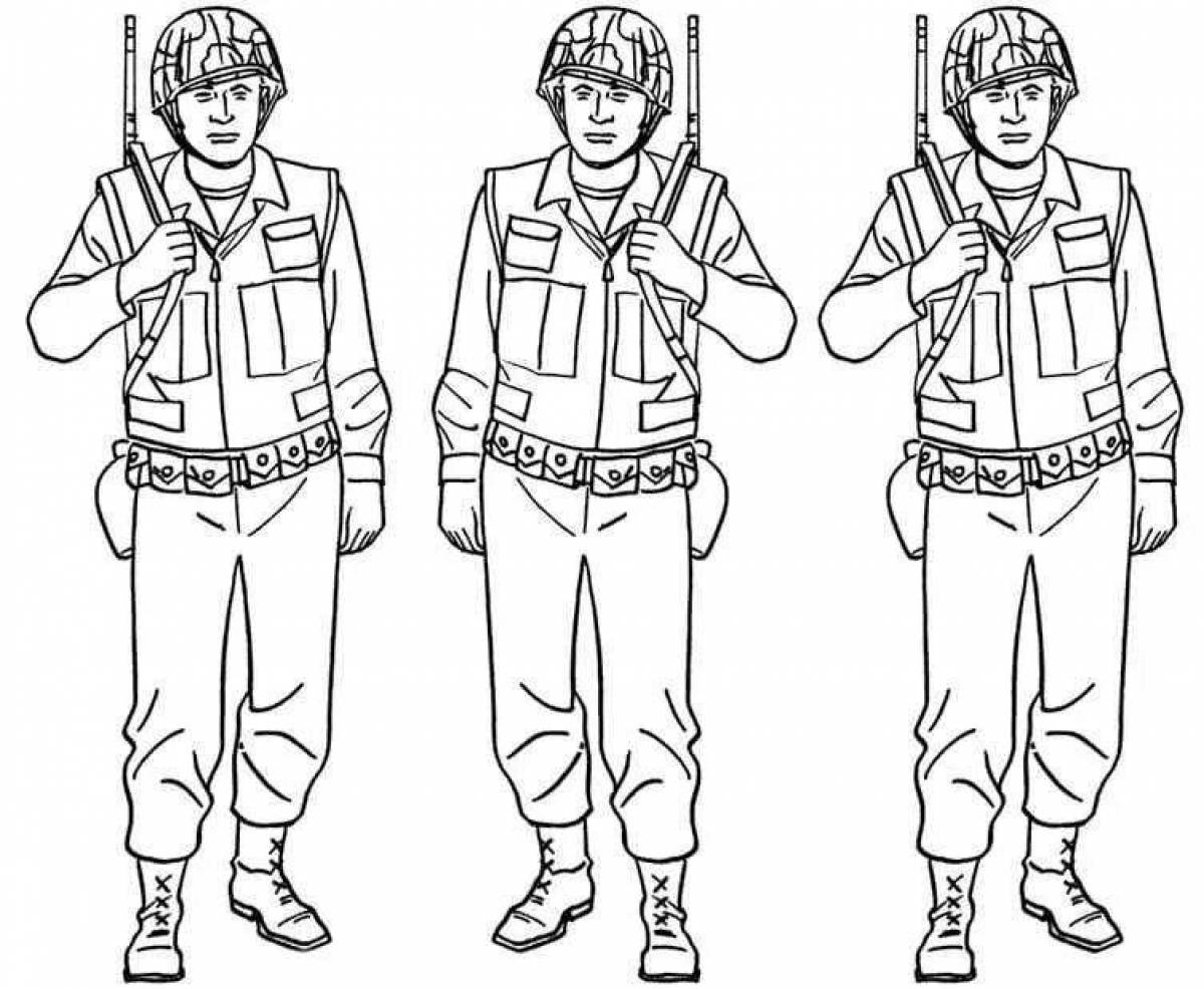 Gorgeous soldier figurine coloring page