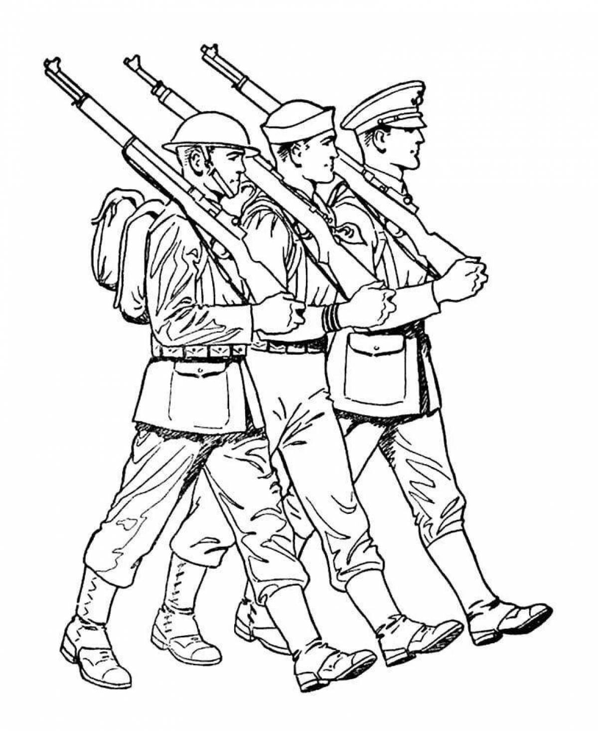 Glorious soldier figurine coloring page