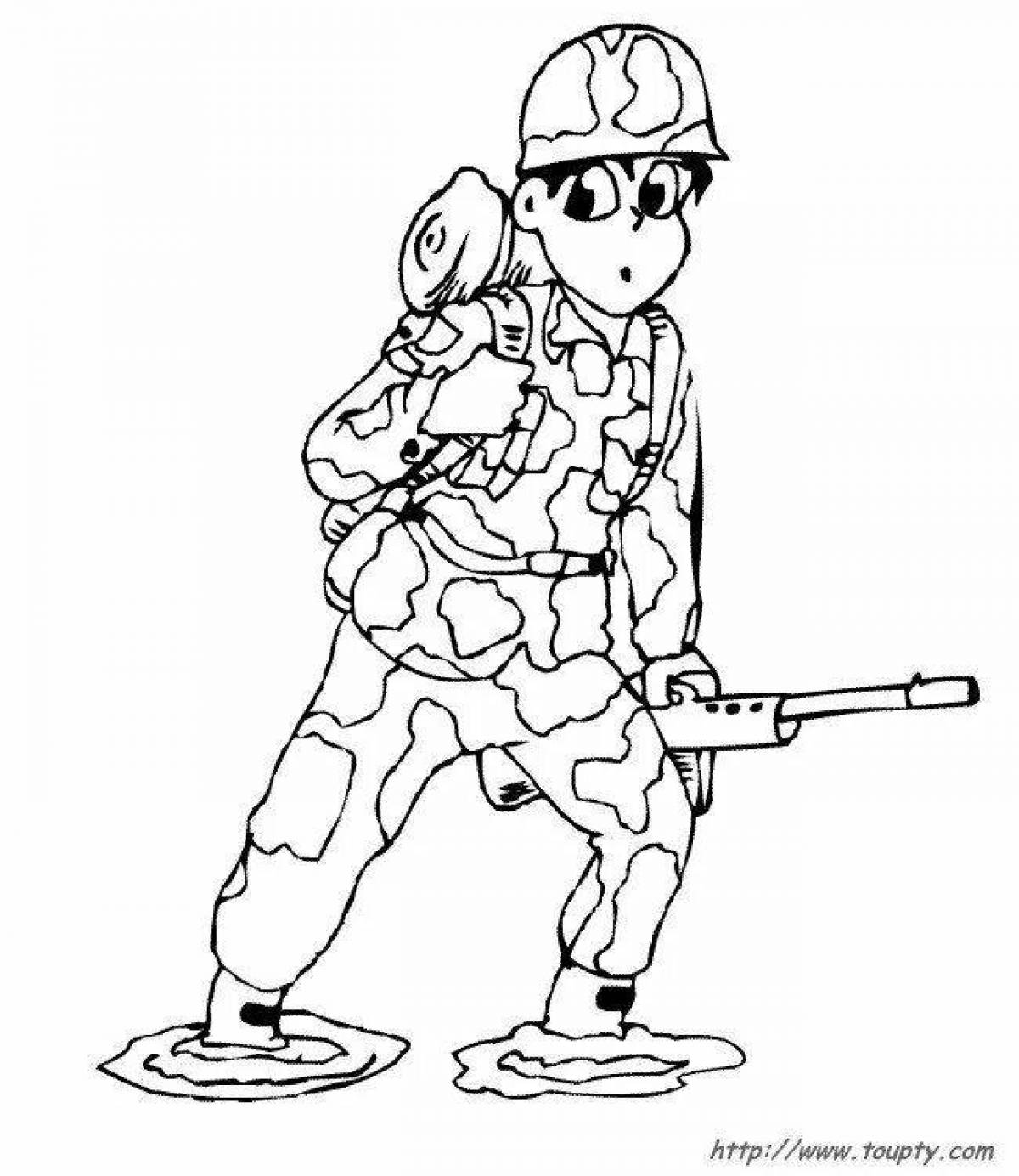 Impressive soldier figurine coloring page
