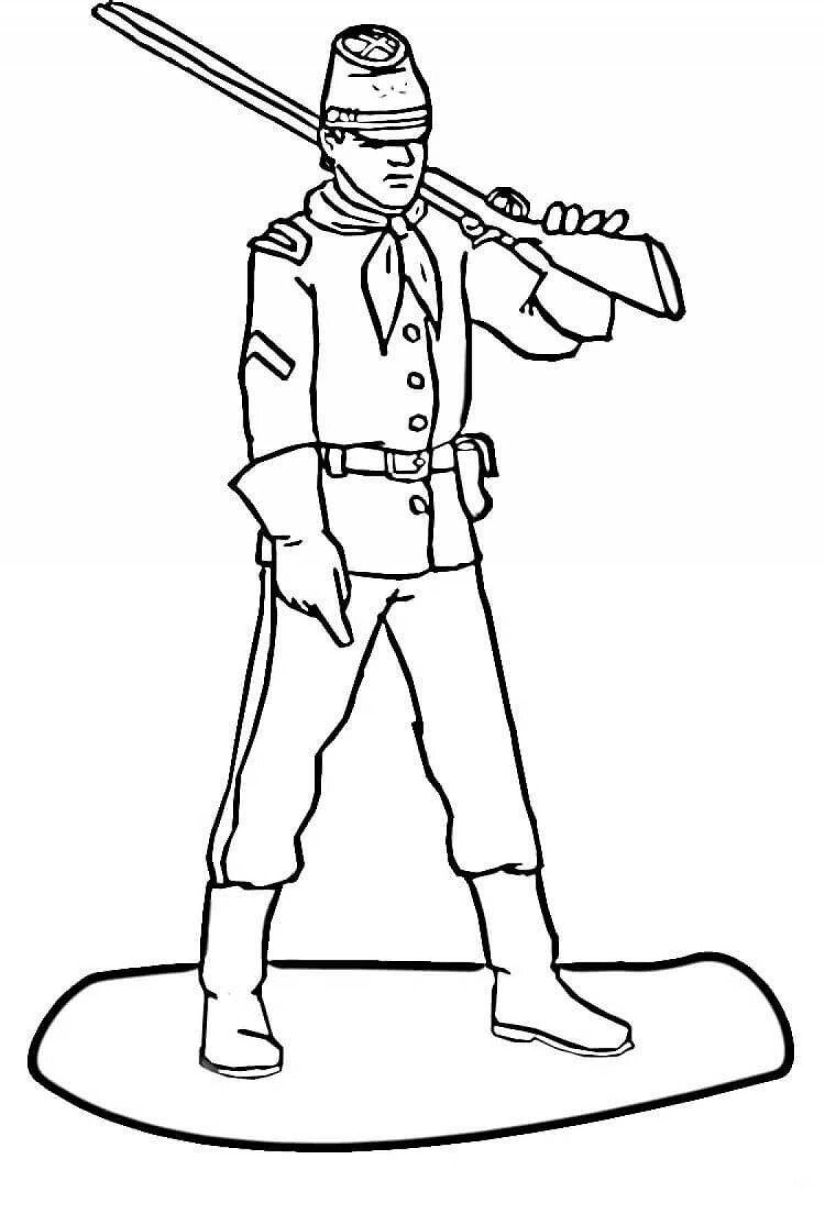 Glorious soldier coloring page