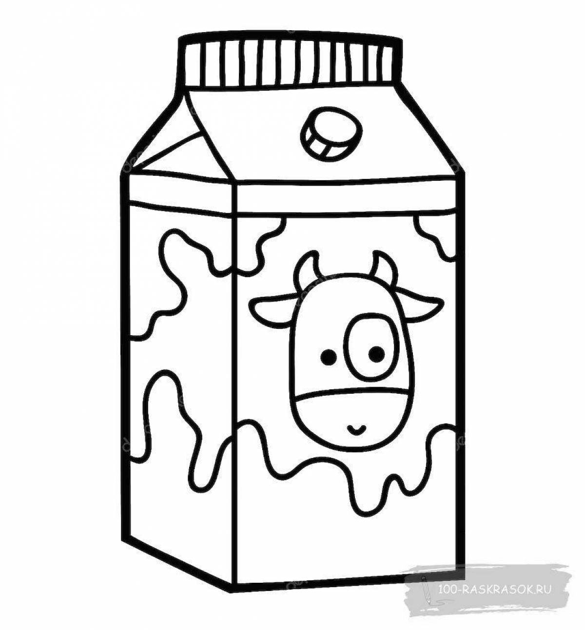 Coloring page funny daughter milk