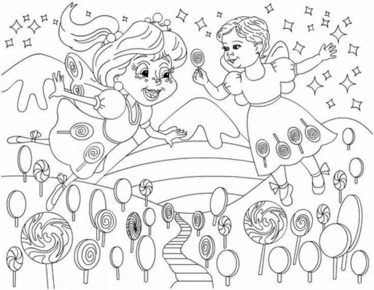 Delicious candy coloring pages for kids