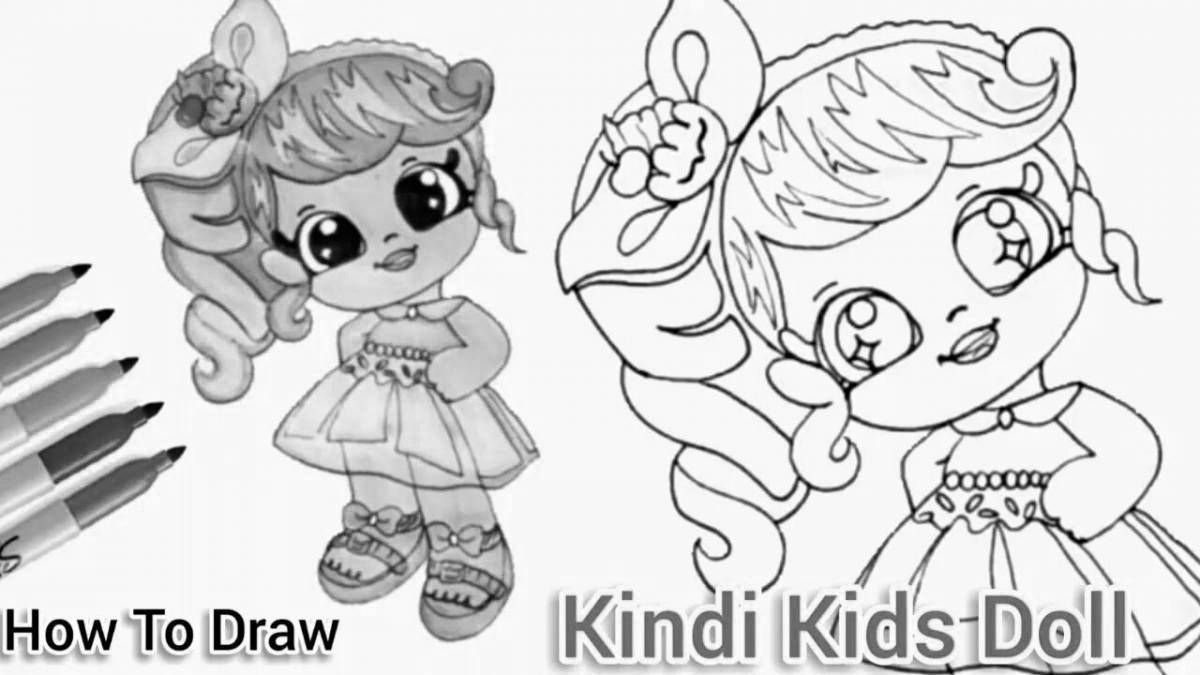 Cute candy coloring book for kids