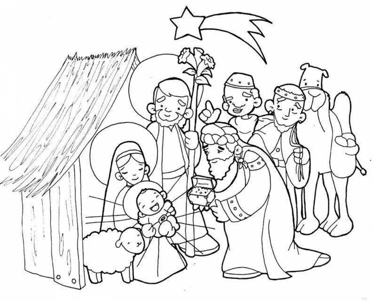 Раскраски праздника Рождество Христово