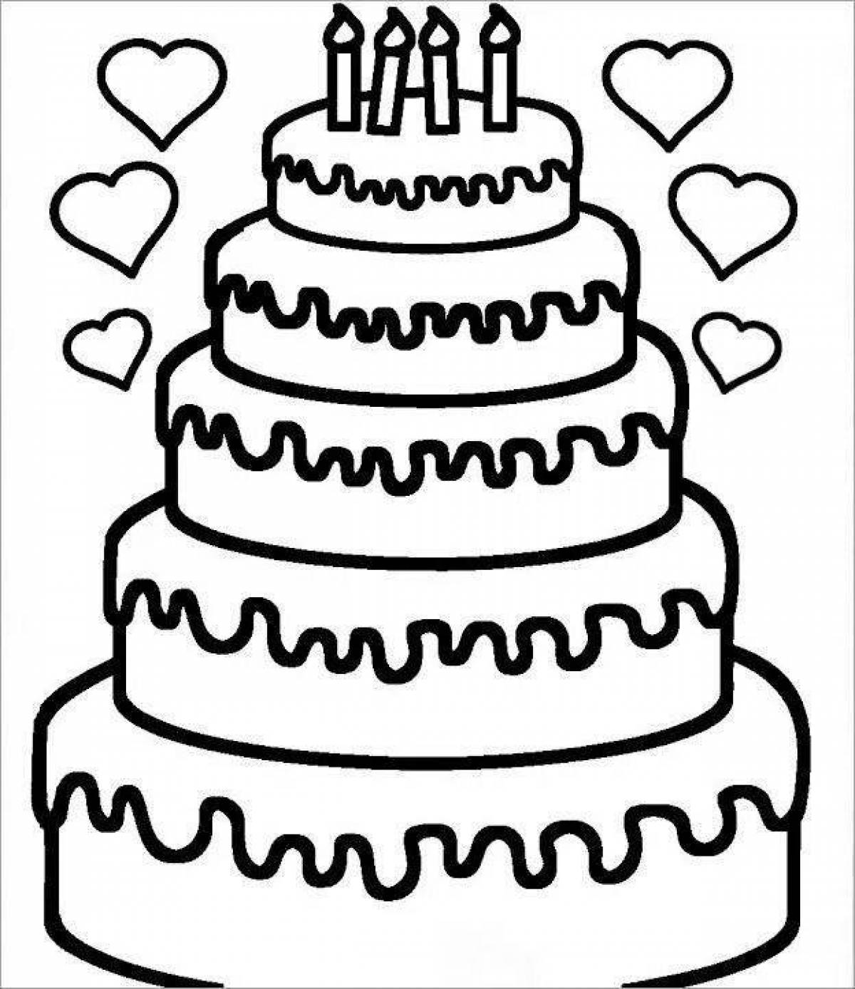 Распечатать картинку на торт. Раскраска торт. Раскраска торт на день рождения. Раскраска торт для детей 3-4 лет. Раскраска большой торт.