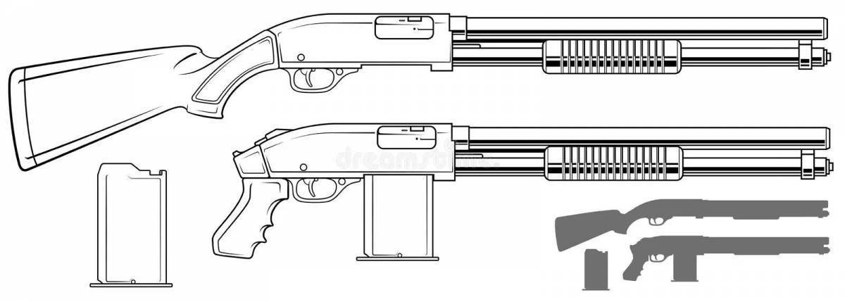 Как нарисовать пистолет дробовик