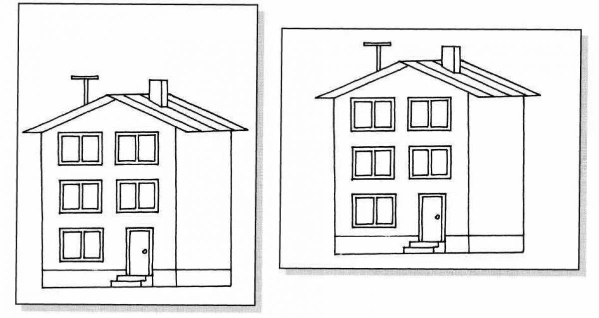 Определи дом. Многоэтажный дом рисунок карандашом. Дом схематический рисунок. Рисунок многоэтажного дома для детей. Раскраска многоэтажный дом с окнами.