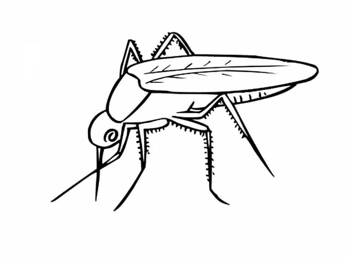 Комар рисунок для детей карандашом