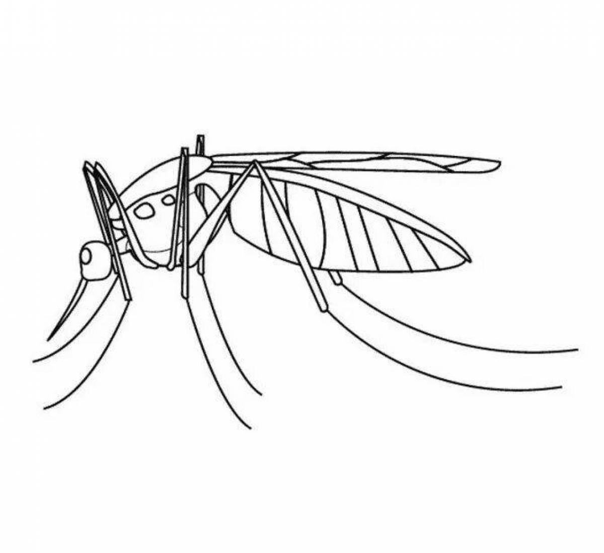 Комар рисунок раскраска