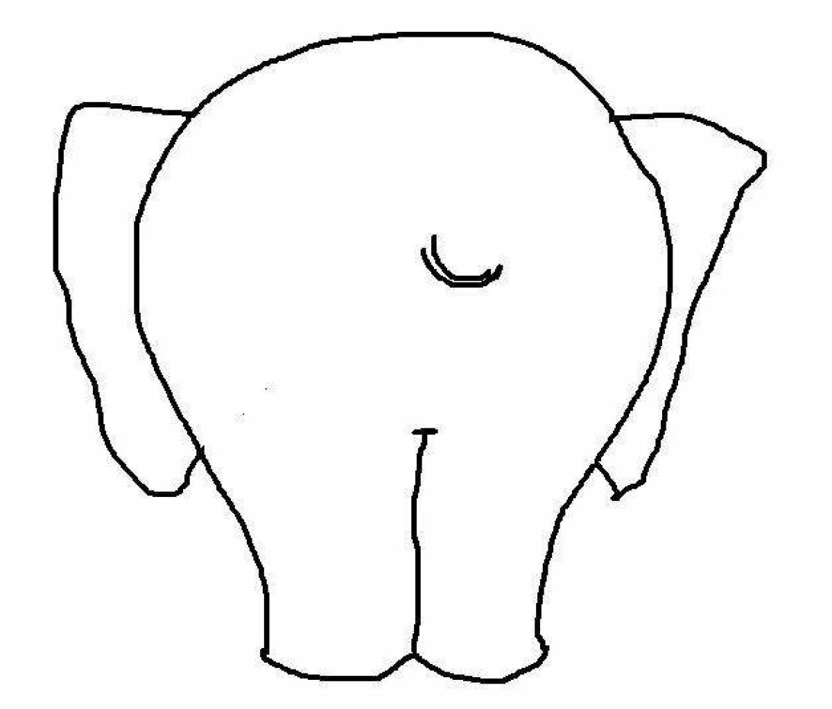 Слон сзади рисунок