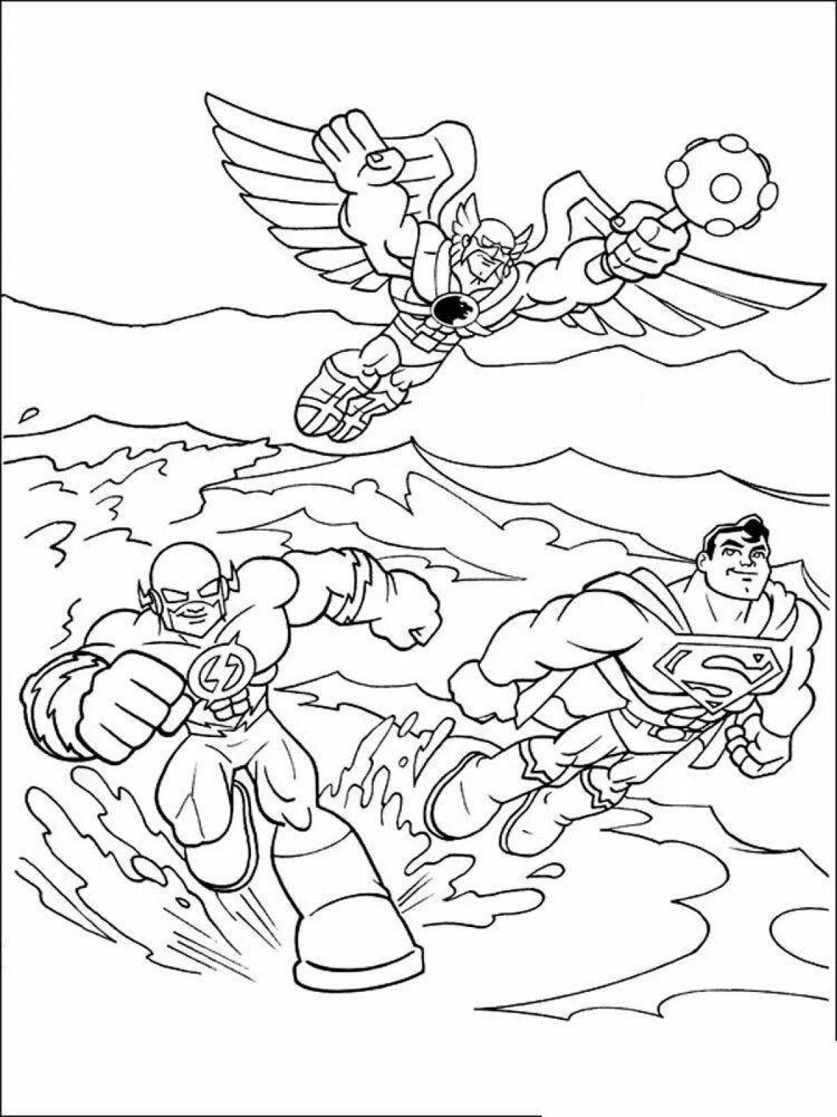 Playful super strikers coloring page