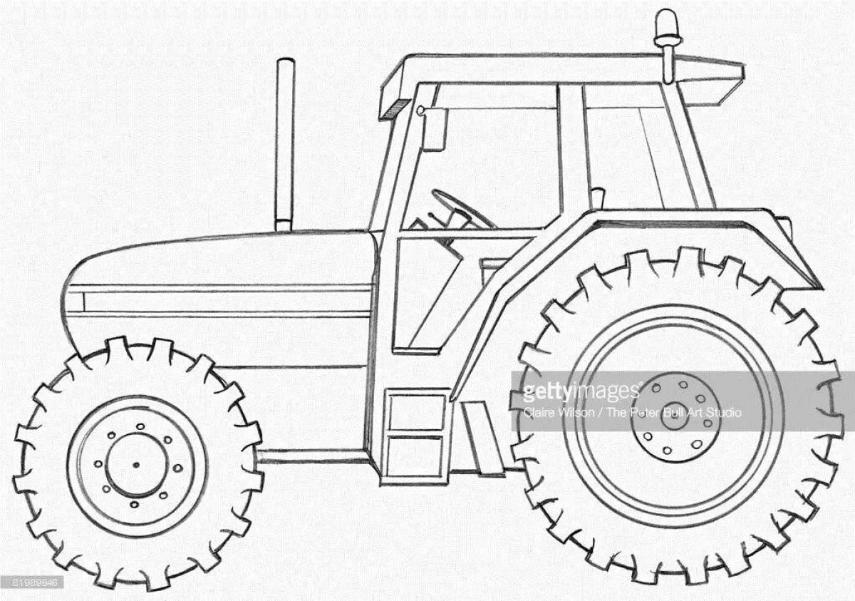 Coloring page fascinating tractor belarus