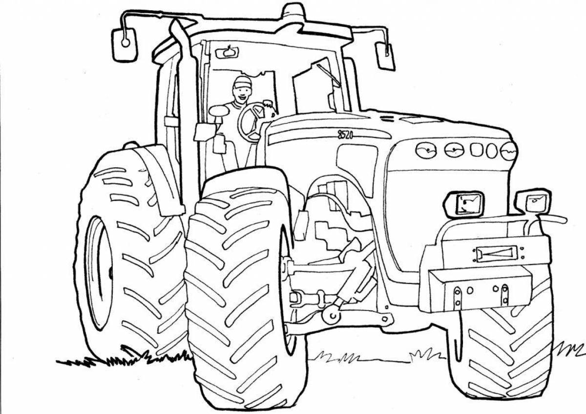 Coloring page nice tractor belarus