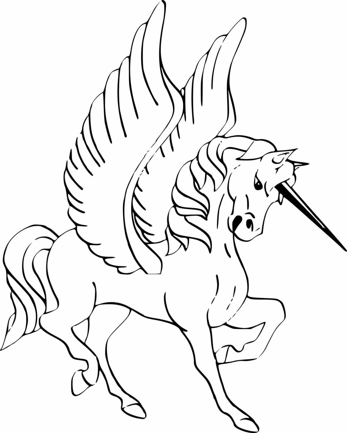 Pegasus unicorn majestic coloring book