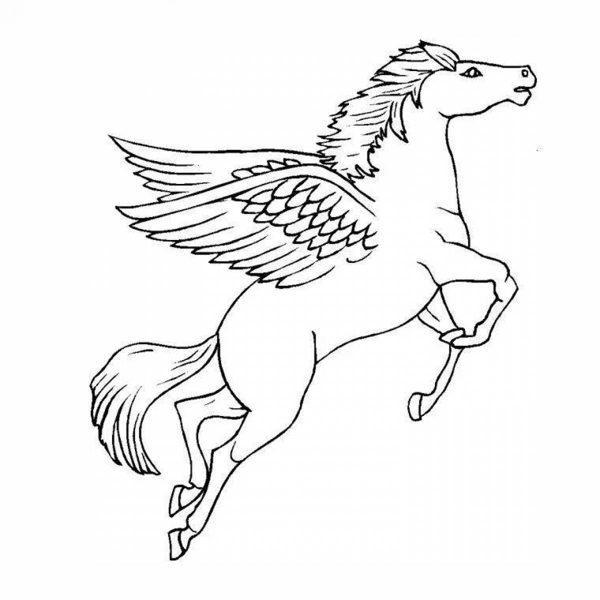 Pegasus unicorn glitter coloring book