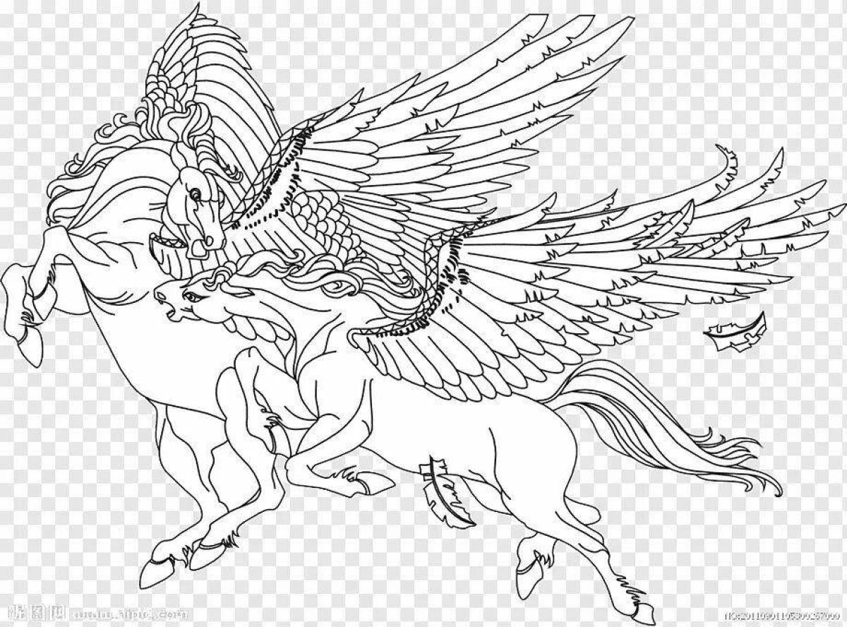 Fancy coloring pegasus unicorn