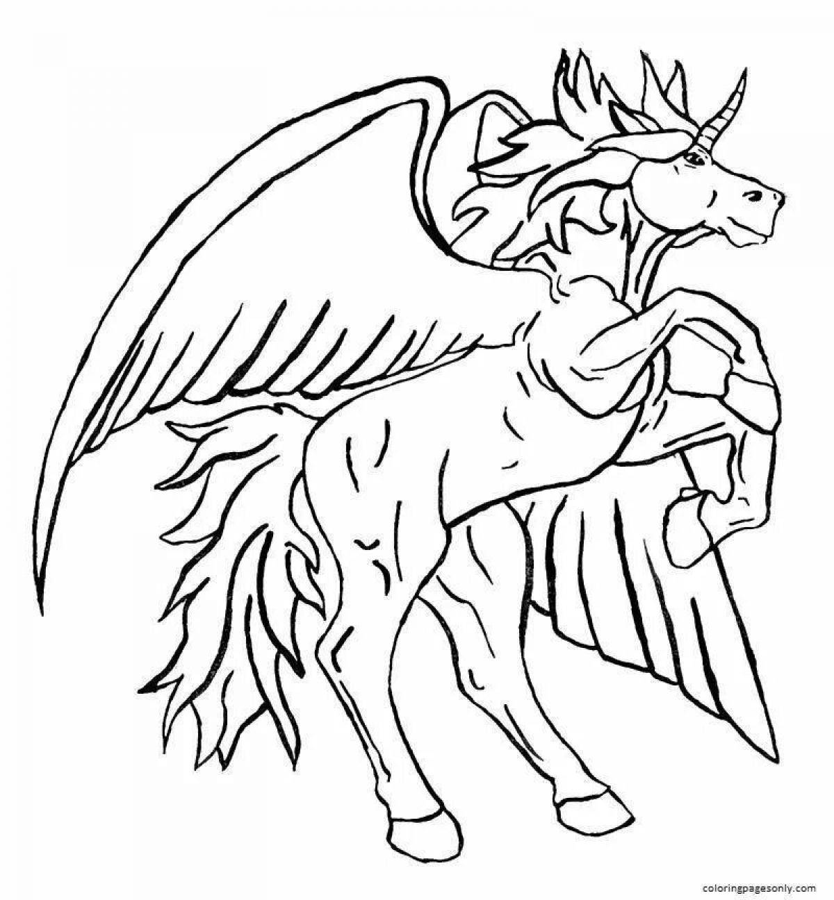 Magic coloring pegasus unicorn