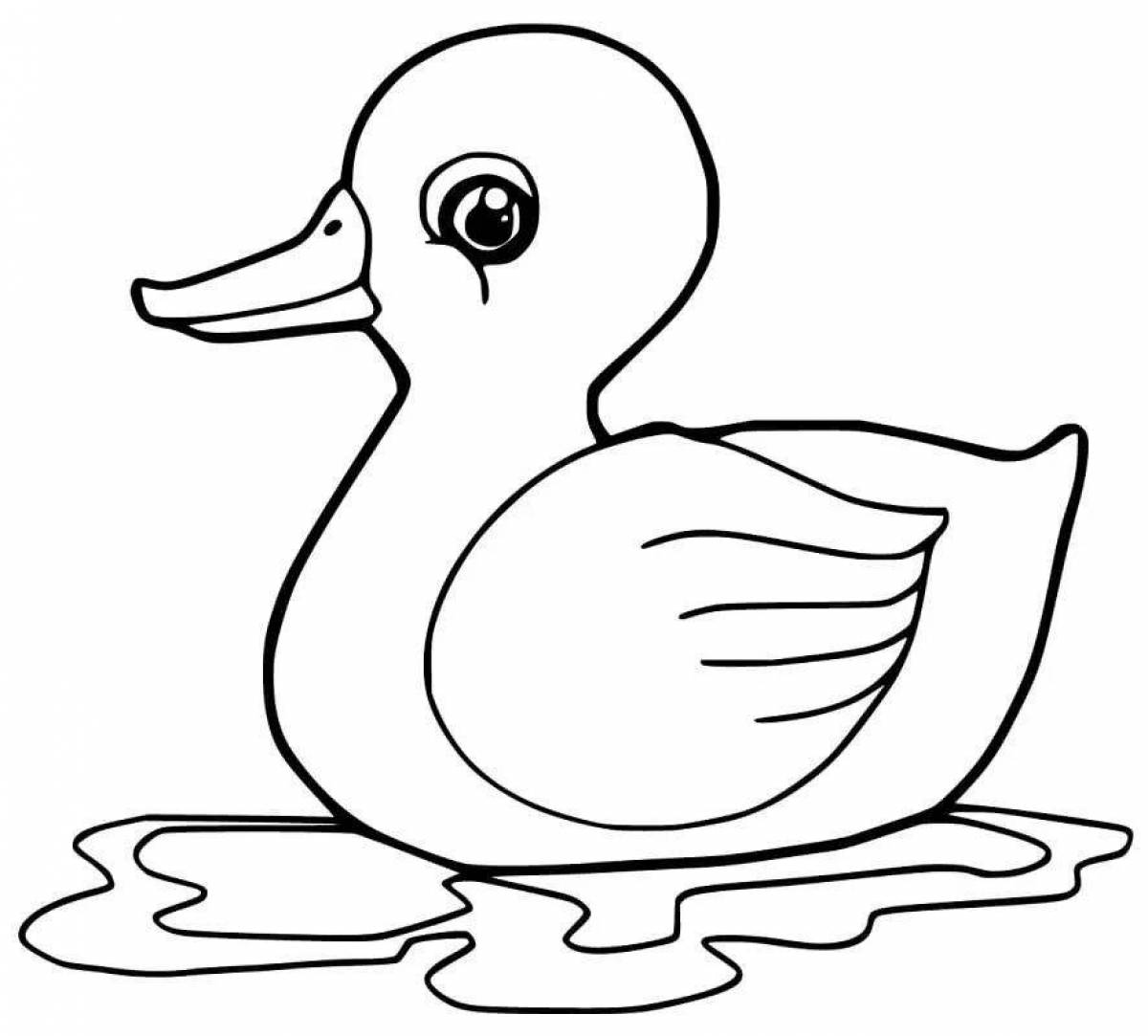 Coloring page charming lanfan duck