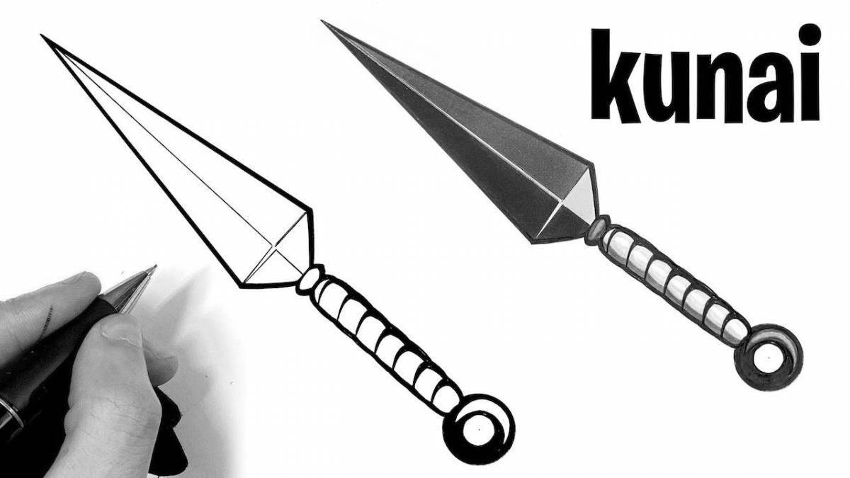 Vivid kunai knife coloring page