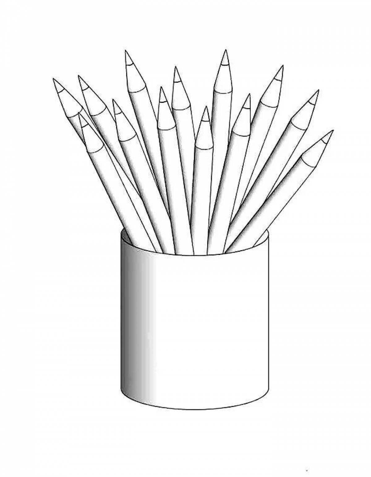 Coloring pages inviting pencils for children