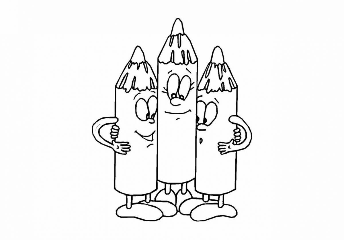 Ecstatic pencils coloring pages for kids