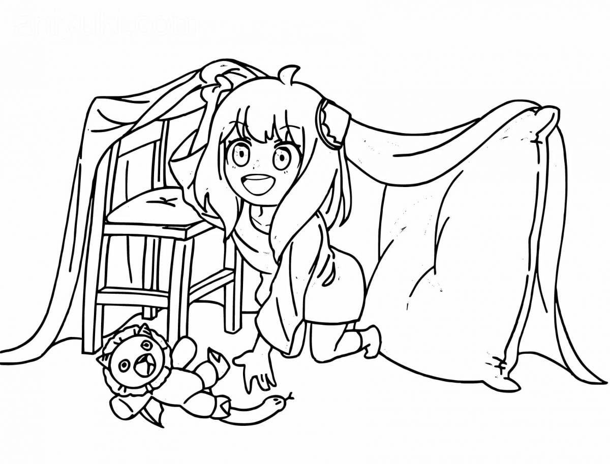 Playful anime spy family coloring book