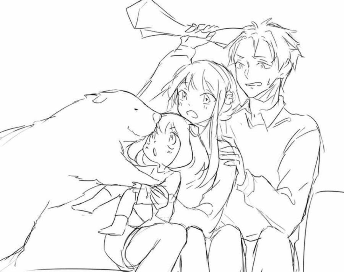 Intriguing anime spy family coloring book