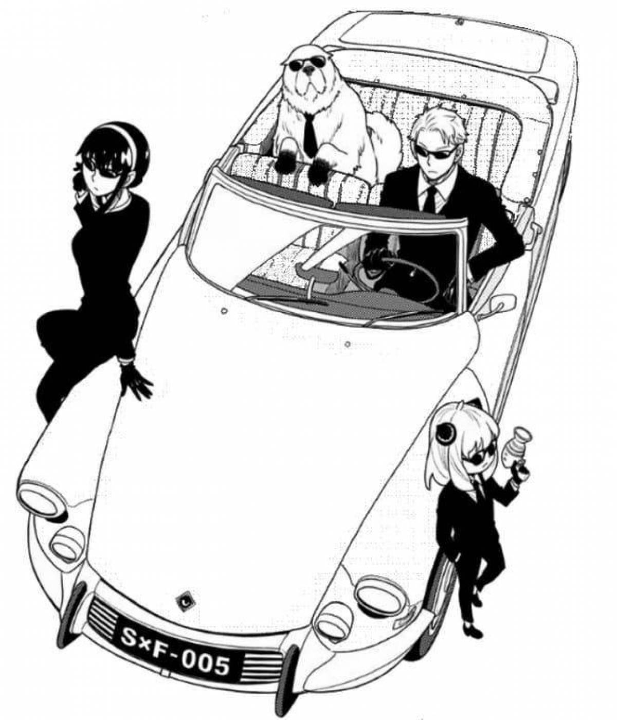 Удивительная страница аниме-шпионской семейной раскраски