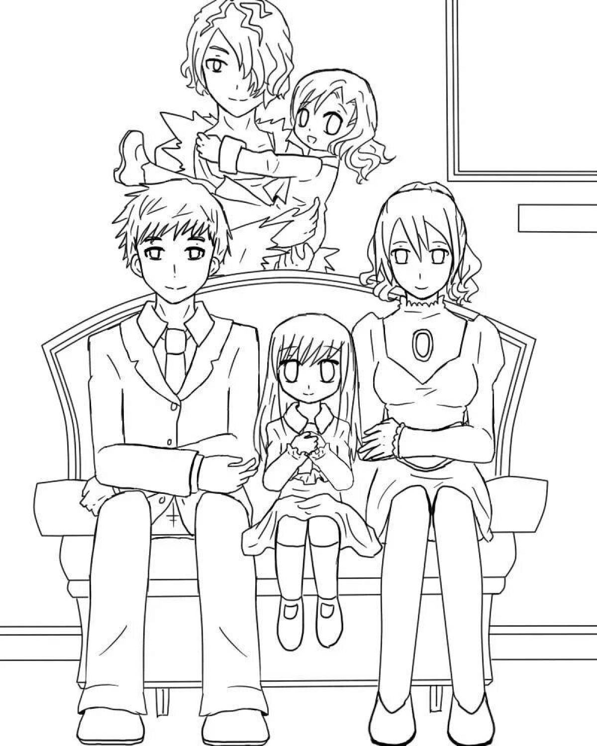 Невероятная раскраска аниме-шпионской семьи