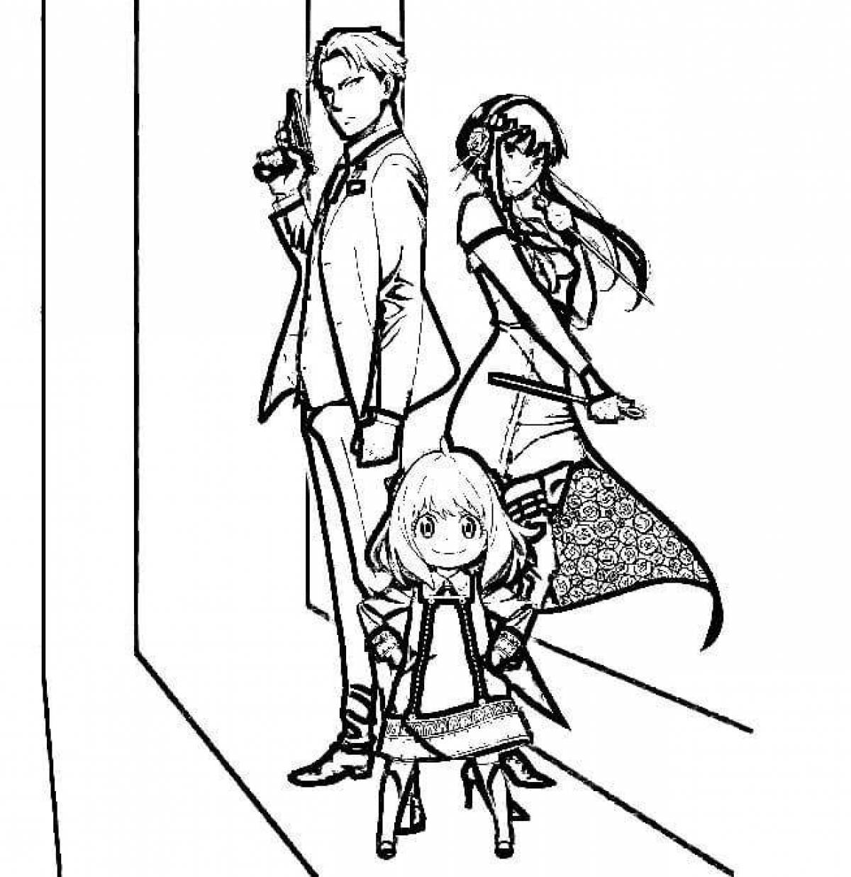 Потрясающая раскраска аниме-шпионской семьи