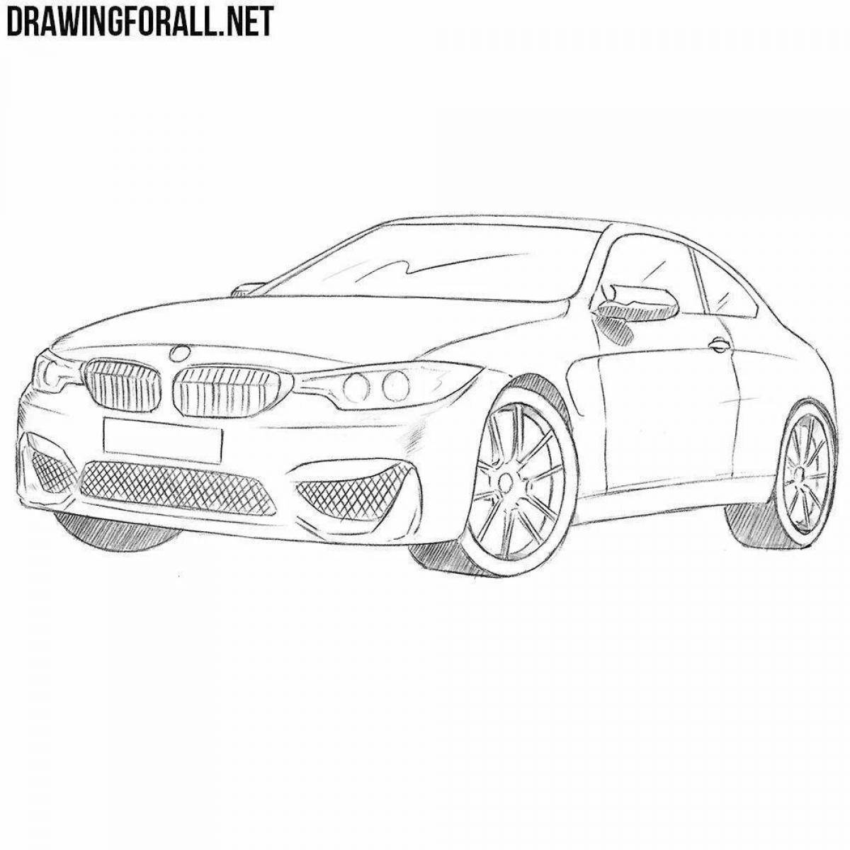 Luxury bmw m5 f90 coloring book