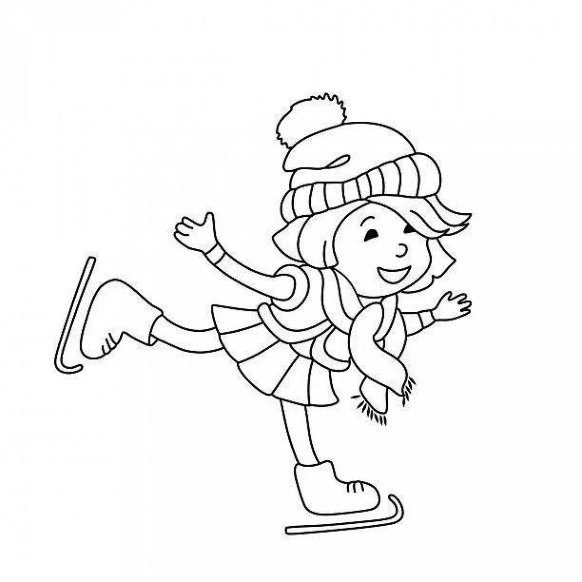Radiant girl on skates