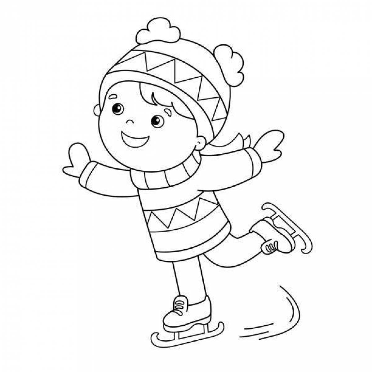 Шустрая девочка на коньках