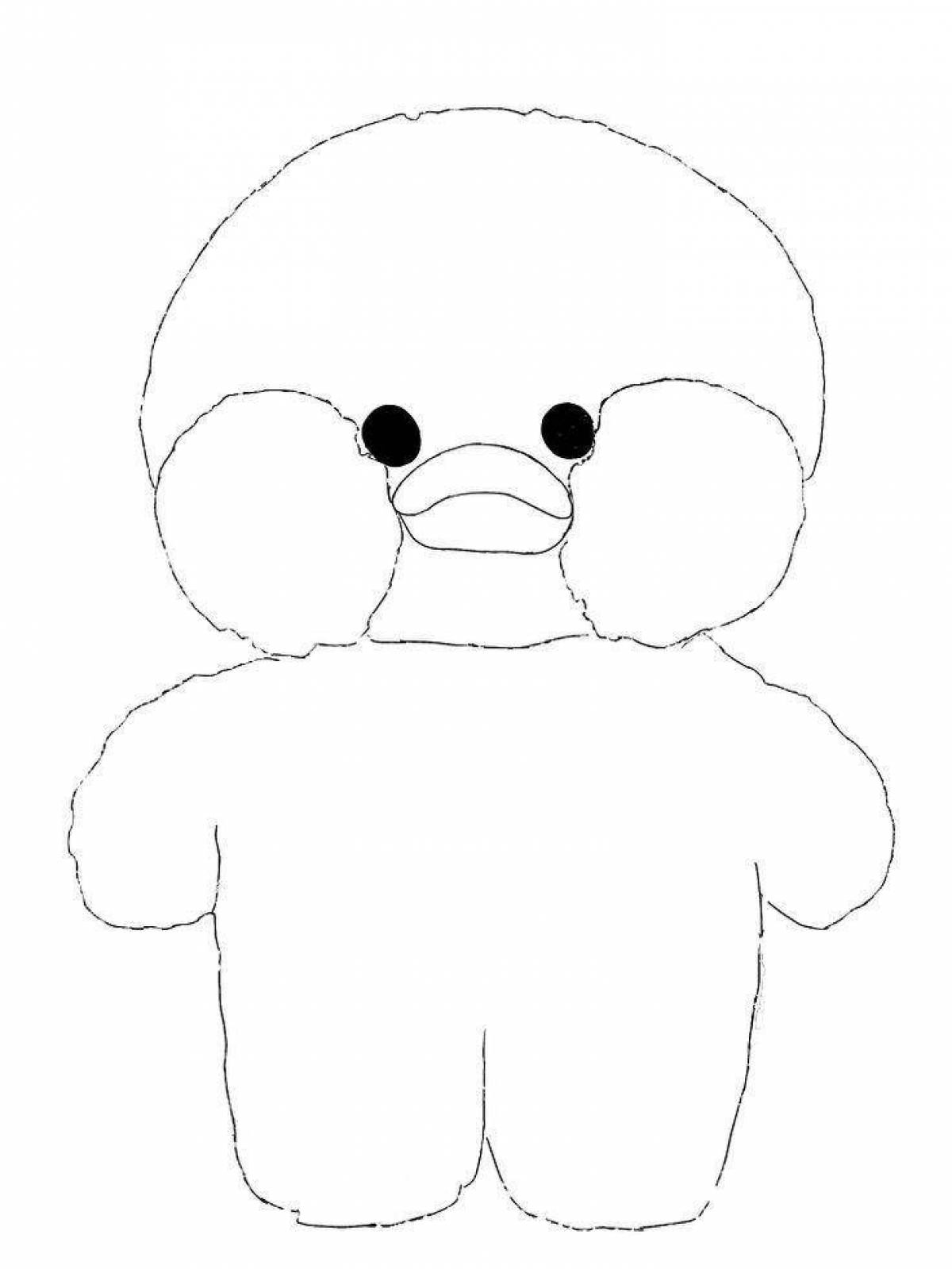 Coloring book funny dressed duck