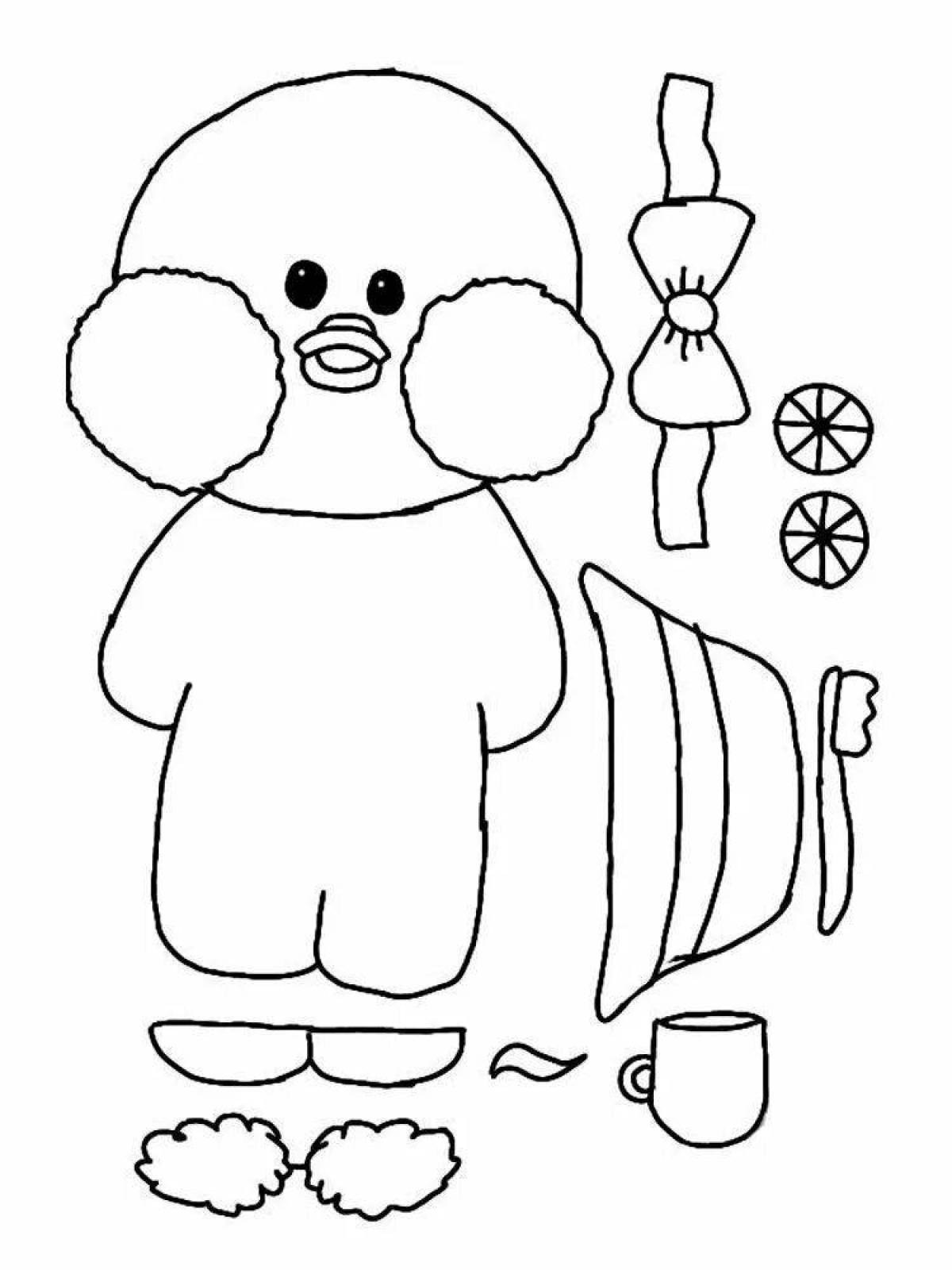Coloring page stylish dressed duck