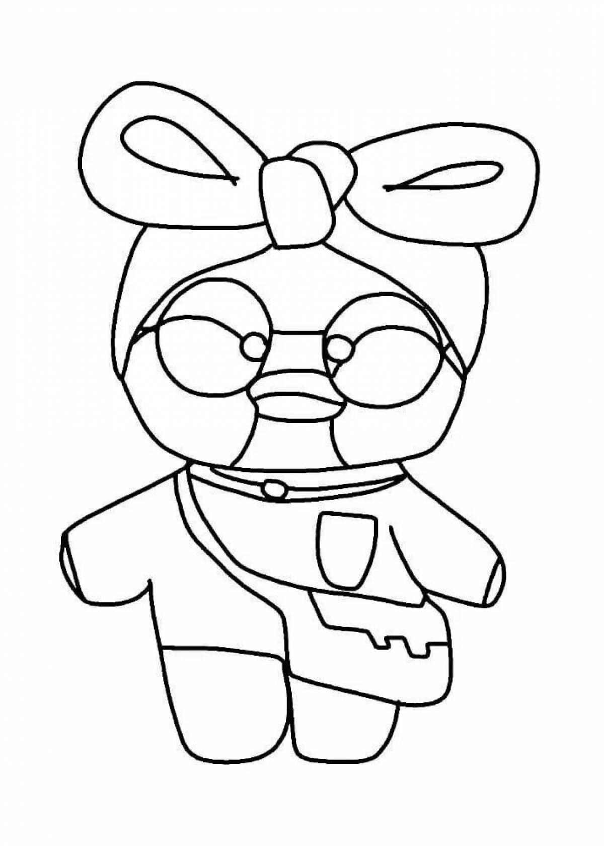 Coloring page of smart dressed duck
