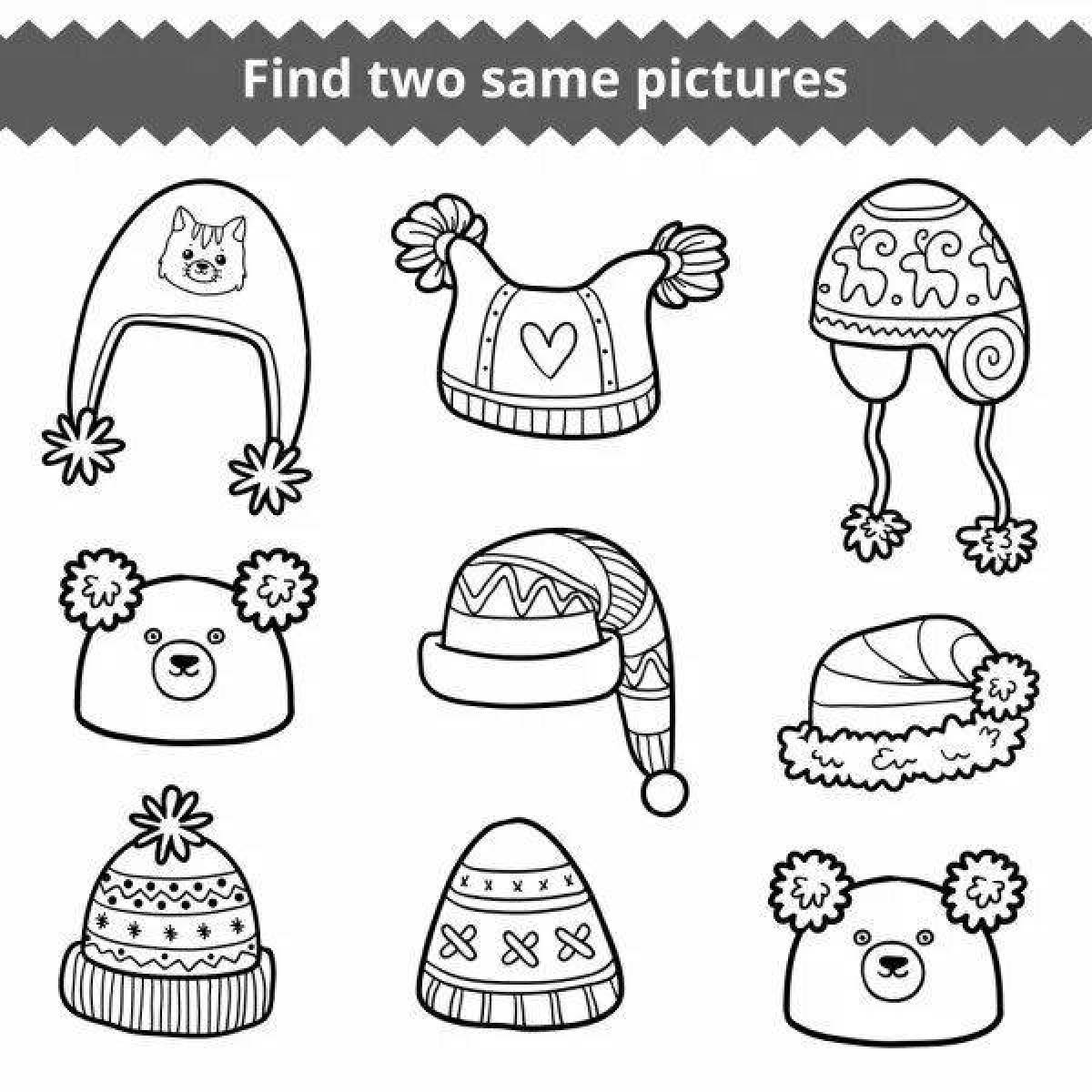 Coloring page delightful hat and mittens