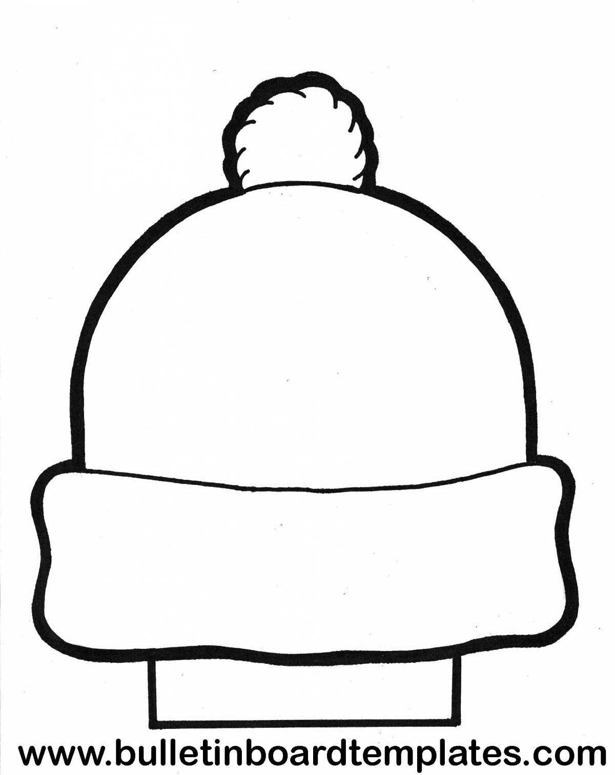 Coloring page fluffy hat and mittens