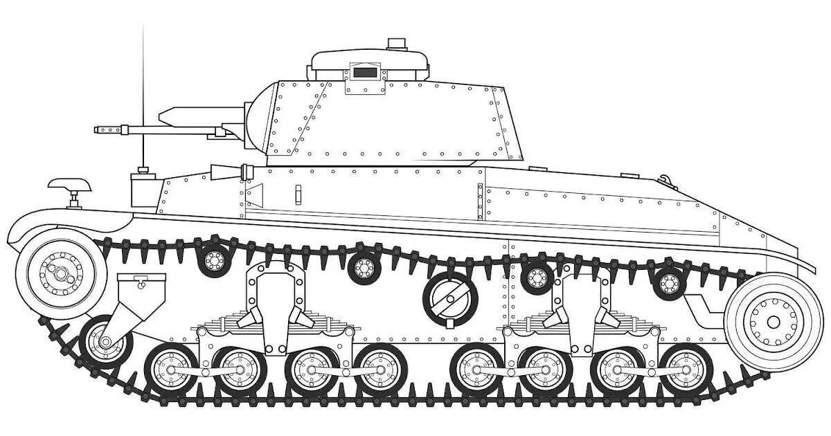 Coloring page magnificent kv-2 tank