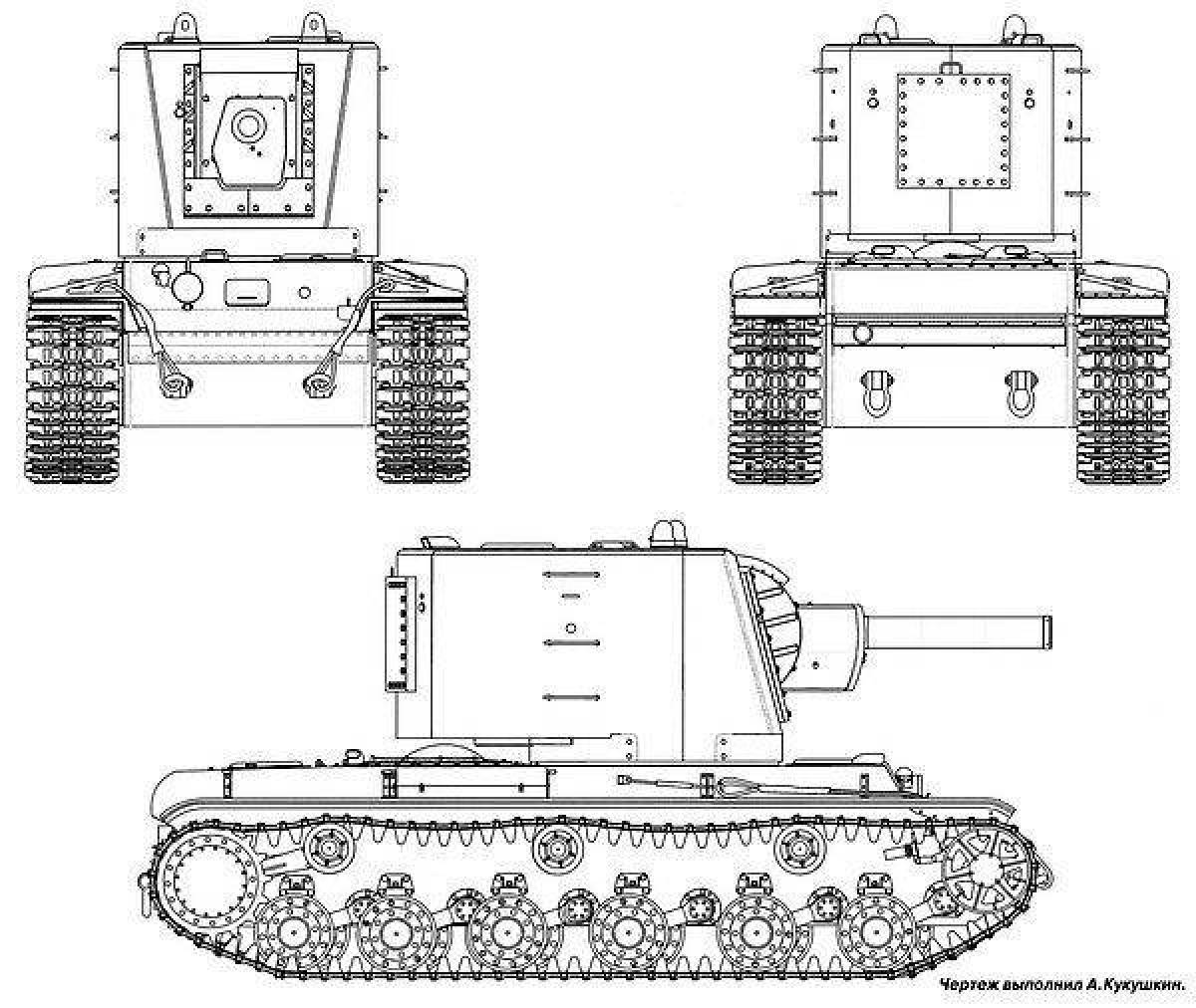 Раскраска танк regal кв-2