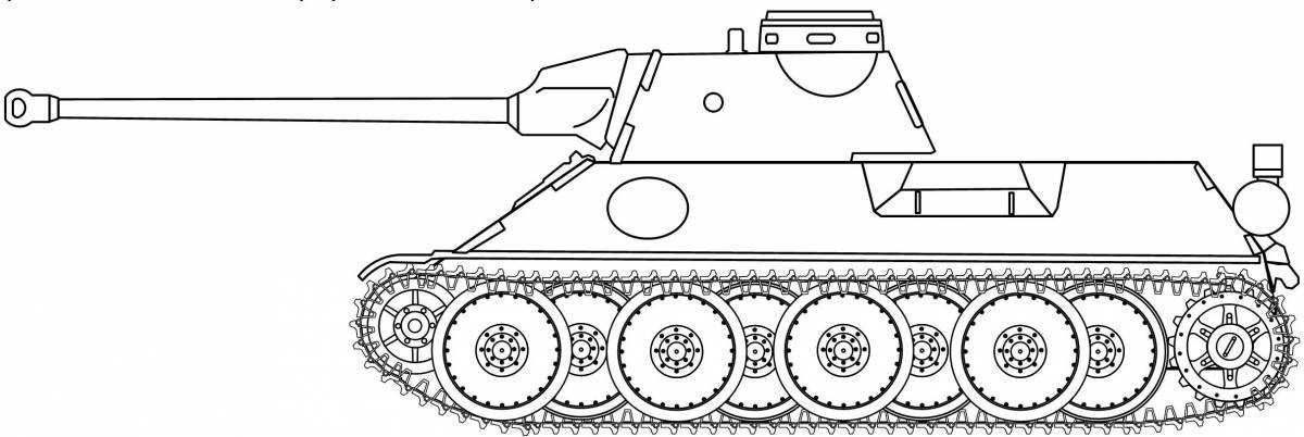 Decorated tank kv-2 coloring page