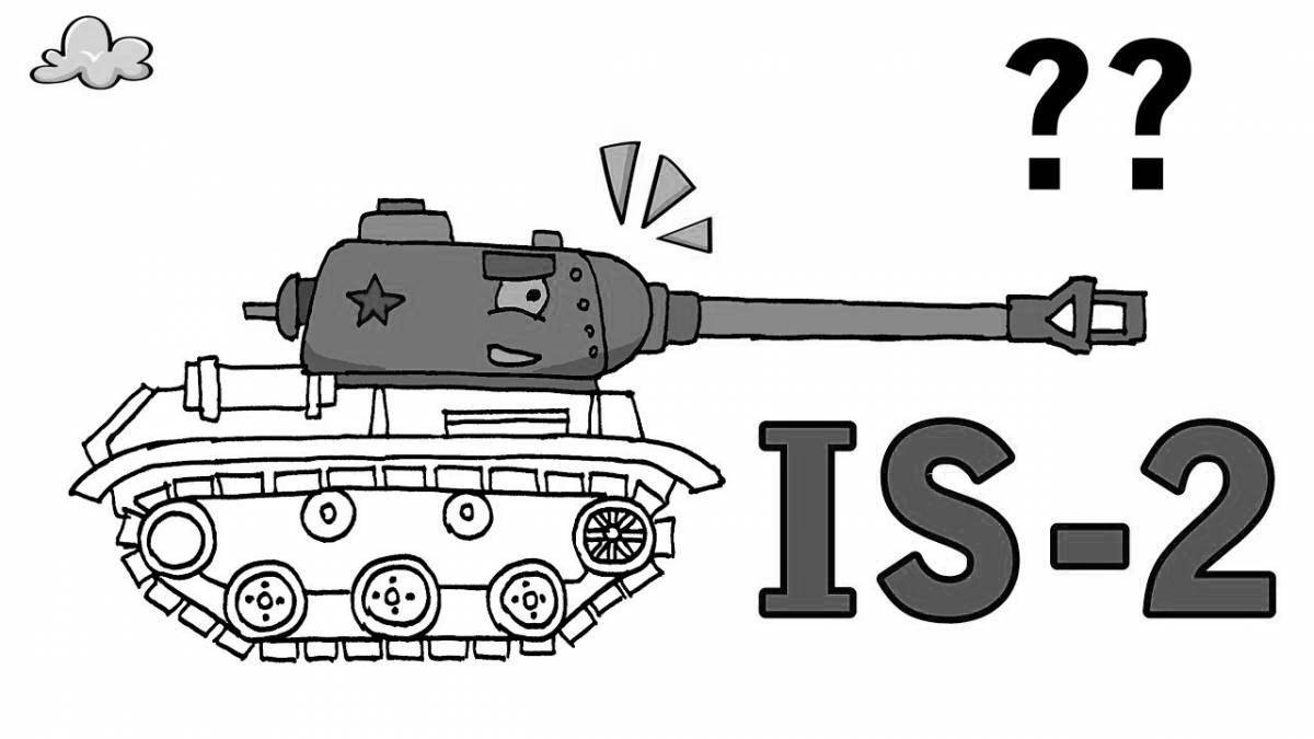 Unique tank kv-2 coloring page